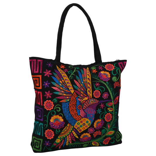 Hummingbird Embroidered Tote