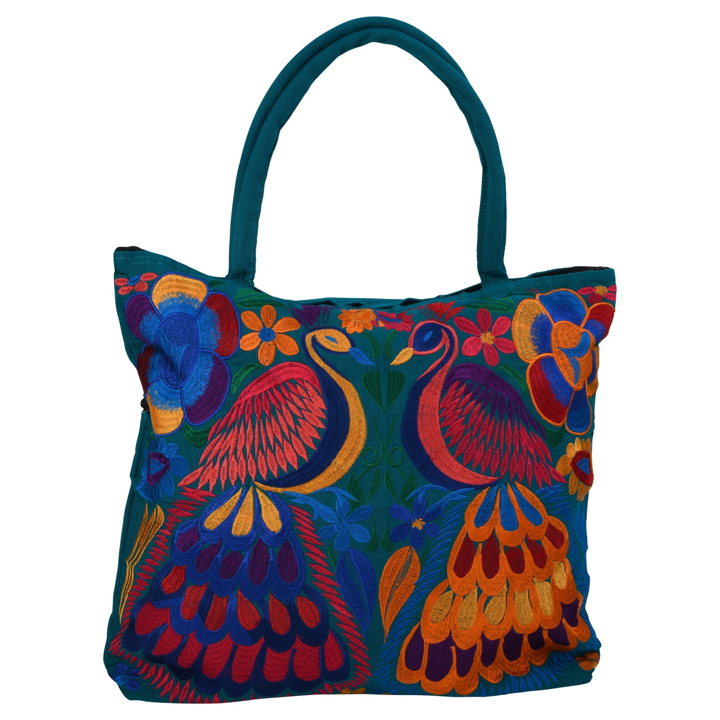 Peacock Embroidered Tote