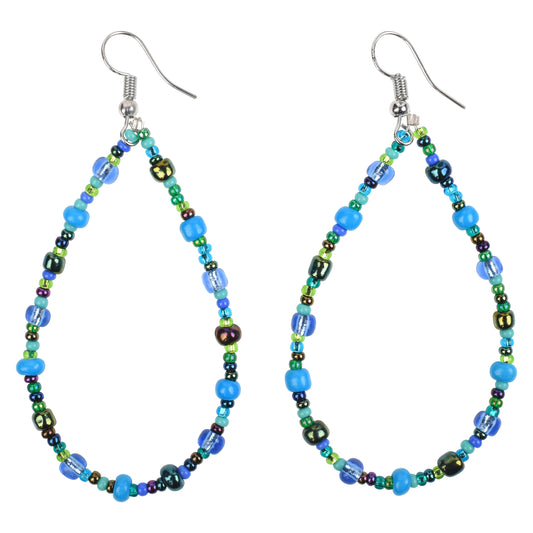 Joy! Blue Hoop Earrings