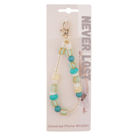 Beaded Phone Strap Blue Multi
