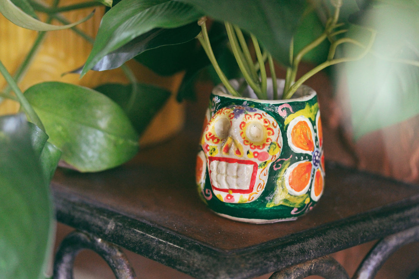 Sugar Skull Plant Pot