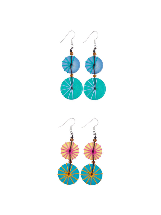 Wooden Sunburst Earrings