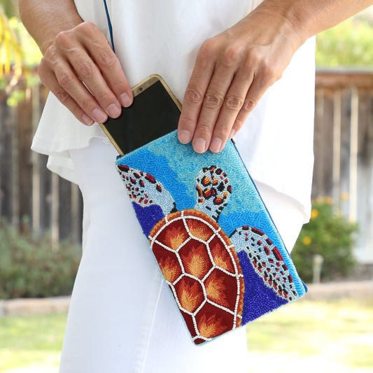 Embroidered Turtle Club Bag