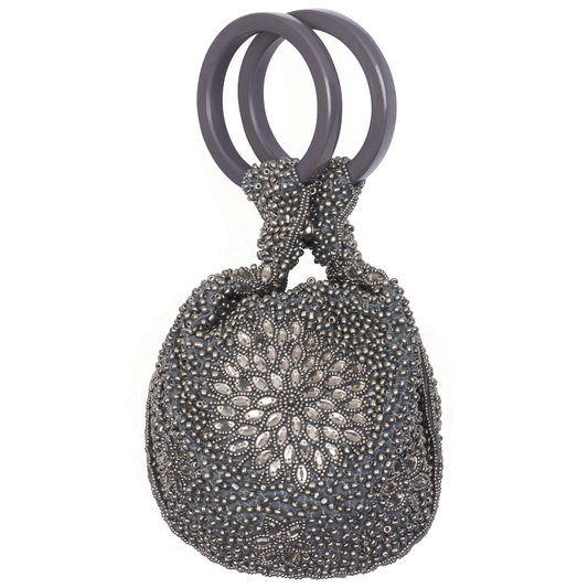 Night Bloom Silver Bangle Bag