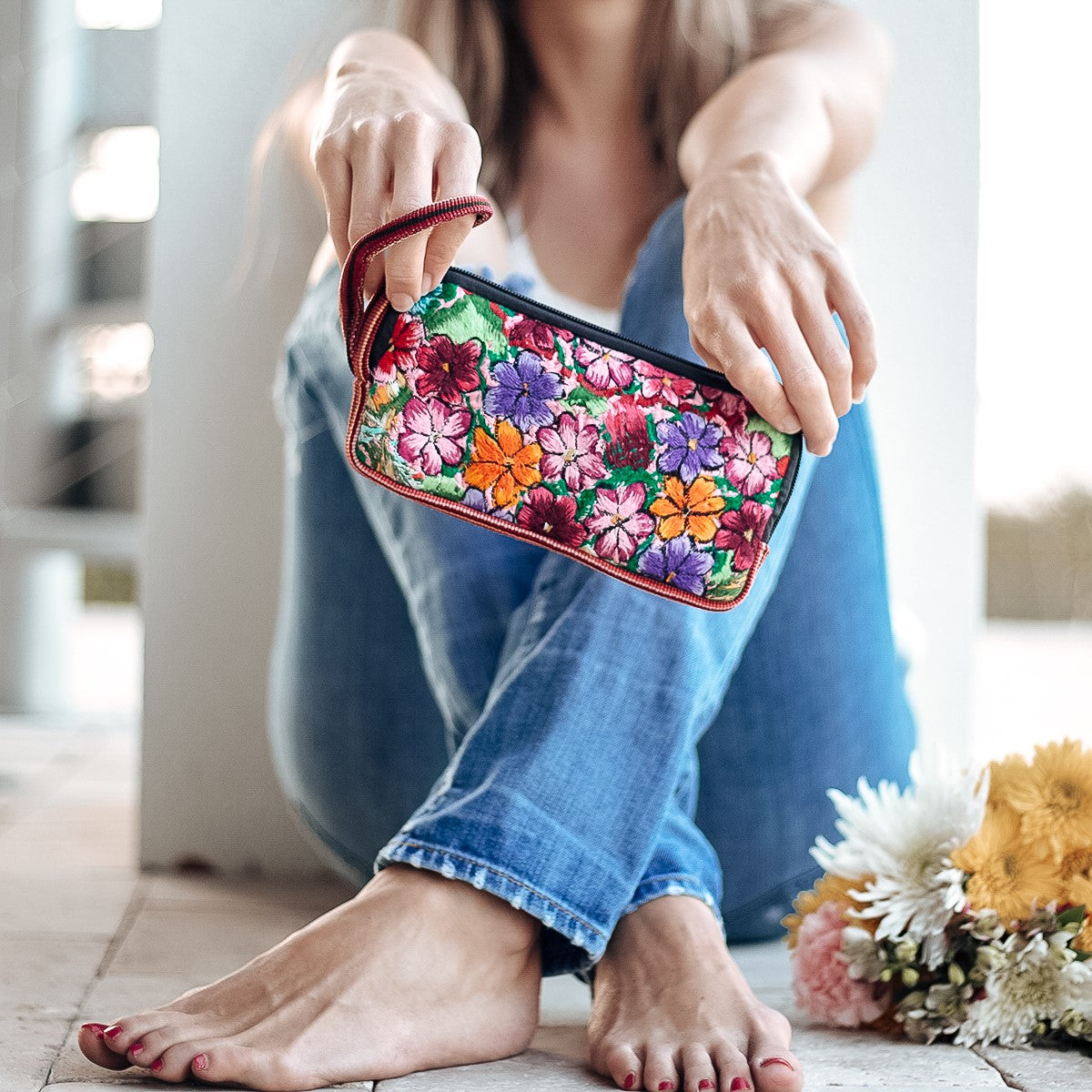 Huipil Floral Pouch