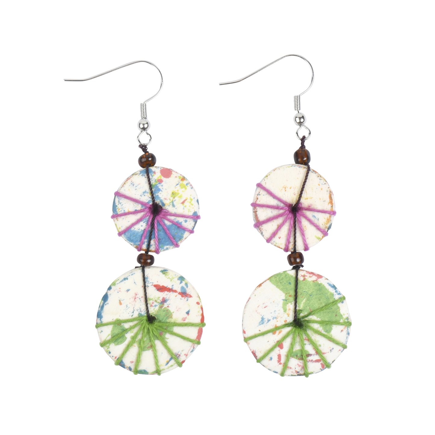 Wooden Splatter Earrings
