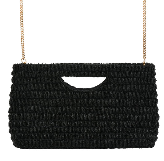 Black Half Moon Clutch