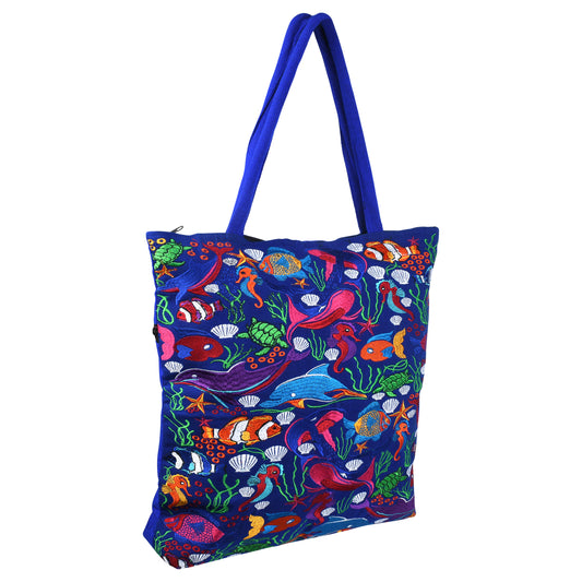 Sea Embroidered Tote