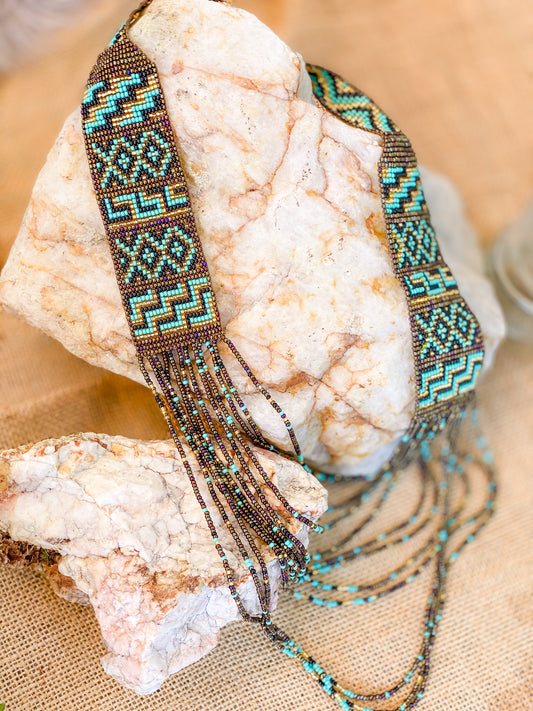Statement Gold & Turquoise Necklace