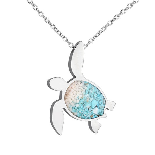 Ocean and Earth Turtle Necklace